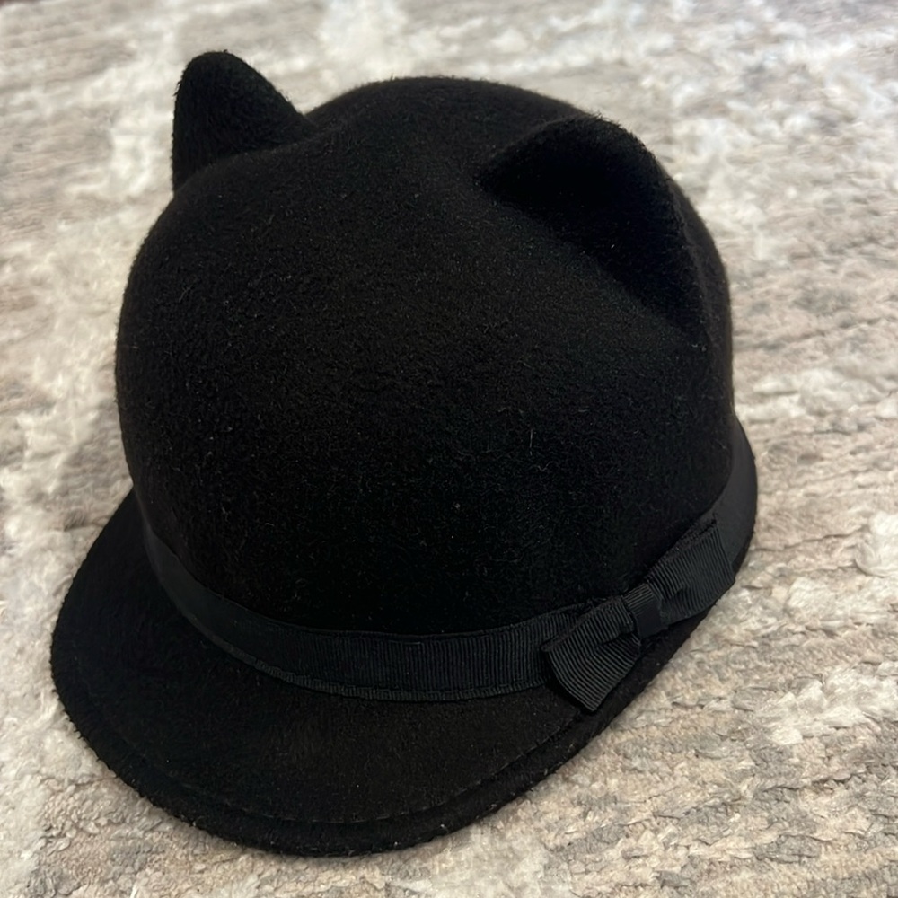 😻Gymboree 😻Black Cat Ear Hat Size 12-24 months